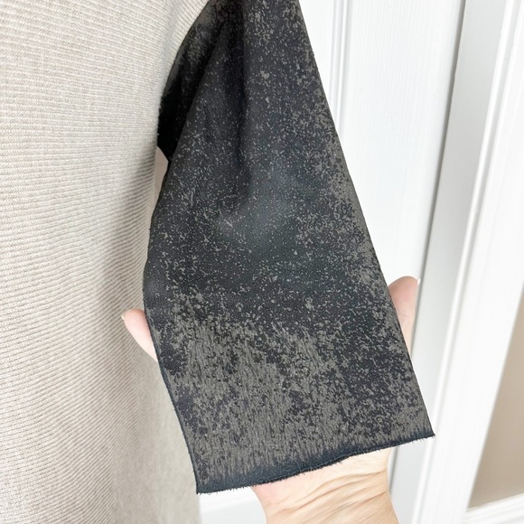 Zara Knit Gray Ribbed Mixed Media  Sweater With Faux Leather Sleeves - Picture 8 of 9